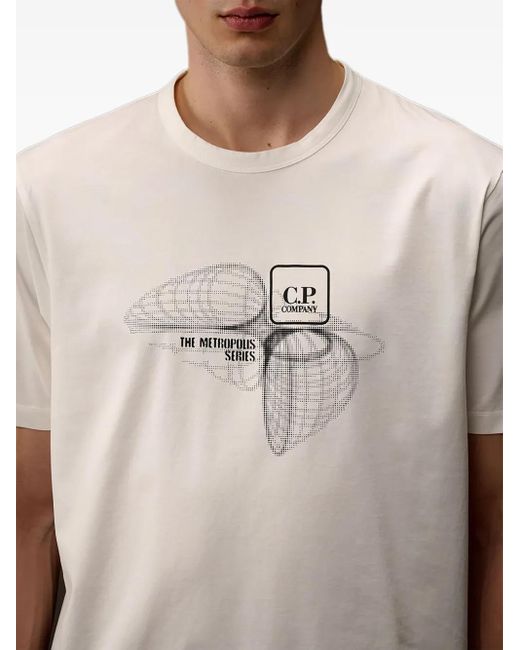 C P Company Natural Metropolis Series Graphic T-Shirt for men