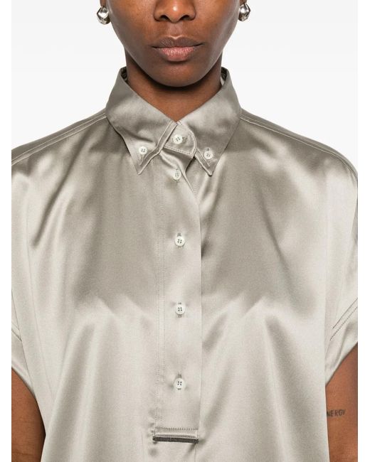 Brunello Cucinelli Natural Button Blouse