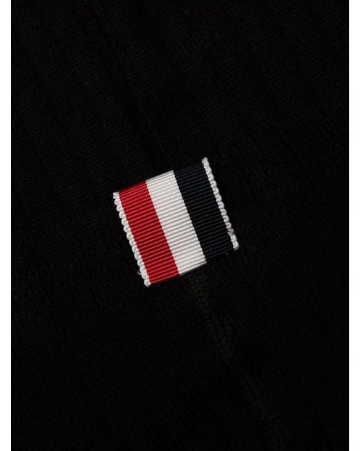 Thom Browne Black Opaque Rib Tights W/ 4 Bars