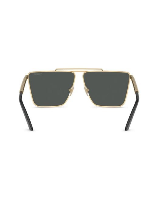 Versace Gray Tubular Greca Square-Frame Sunglasses for men
