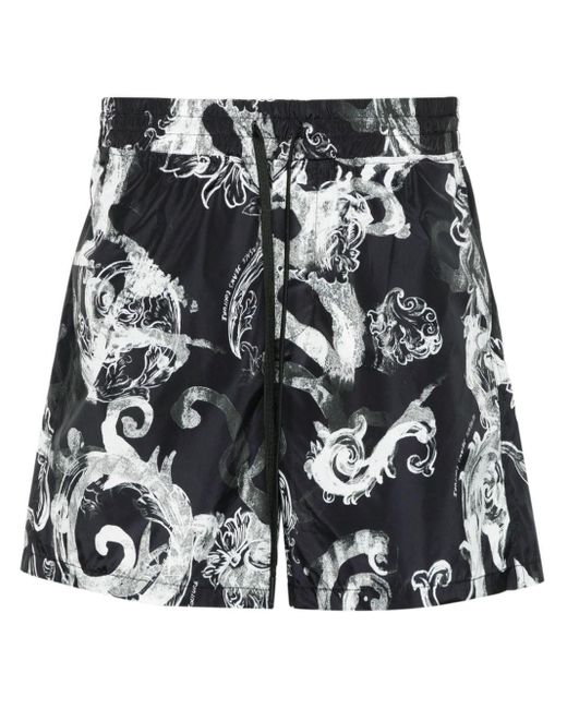 Shorts sportivi Watercolour Couture di Versace in Black da Uomo