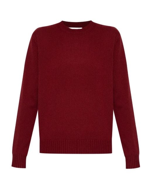 Max Mara Red Kaschmirpullover Mit Rundhalsausschnitt