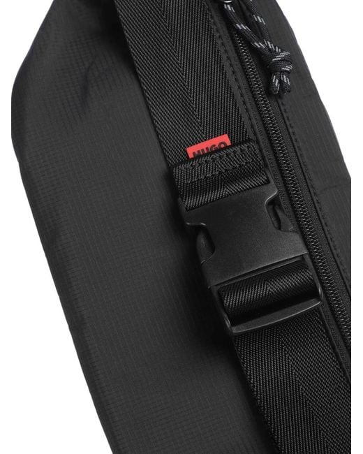HUGO Black Everett Logo-Print Belt Bag for men