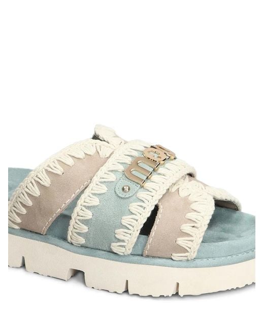 Mou White Bio Suede Sandals
