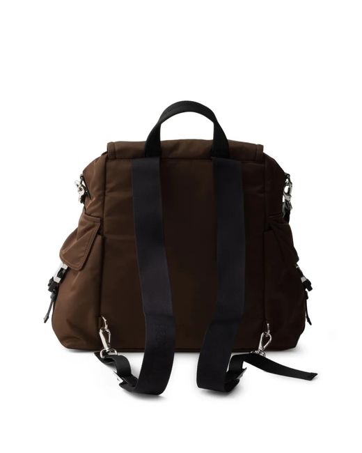 Prada Explore Re-Nylon En Leren Rugzak in het Black voor heren