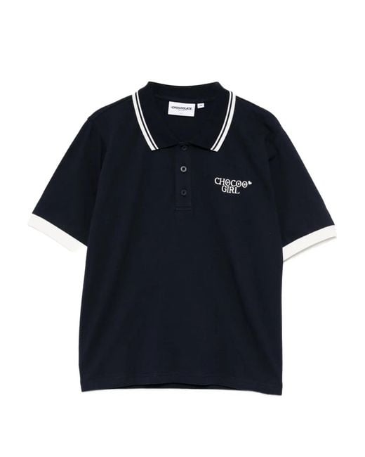 Chocoolate Blue Polo À Coupe Crop