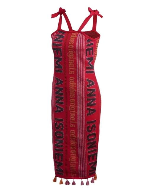 Adidas Red X Anna Isoniemi Tie-Strap Tassel Dress