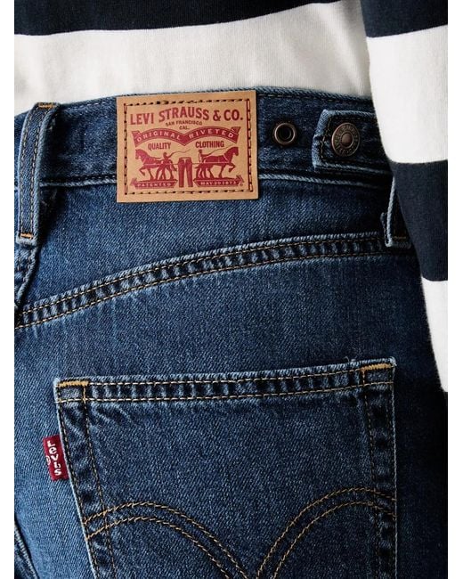 Levi's Blue Cinch Logo-Patch Denim Shorts