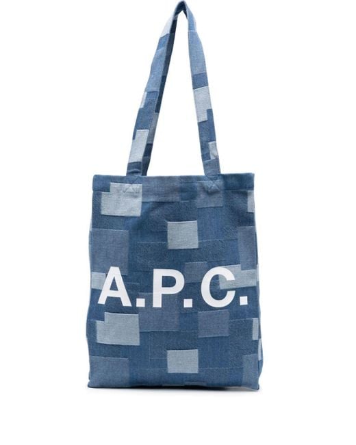 A.P.C. Lou Shopper Met Logoprint in het Blue voor heren