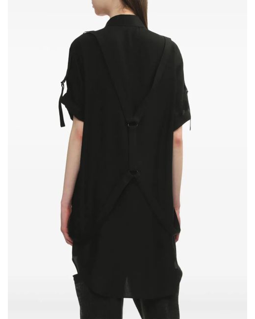 Y's Yohji Yamamoto Blouse Met Korte Mouwen in het Black