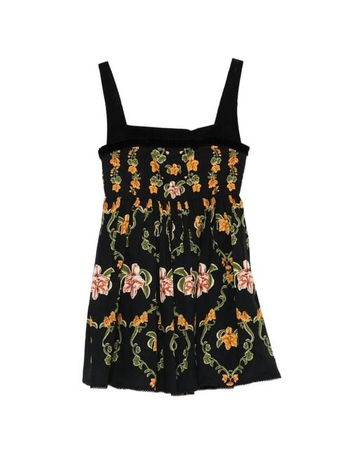Agua Bendita Black Barbara Floral Mini Dress