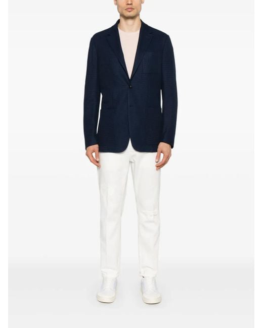Canali Blue Textured Blazer for men