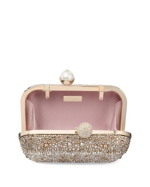 Jimmy Choo Natural Cloud Crystal-Embellished Clutch Bag