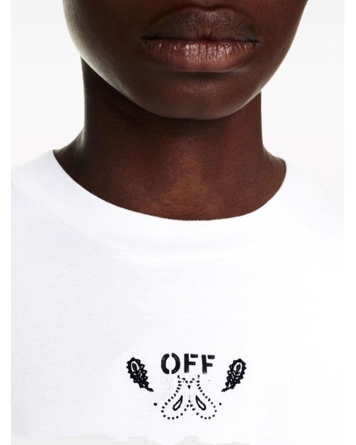 T-shirt Bandana Arrow ricamato di Off-White c/o Virgil Abloh in White