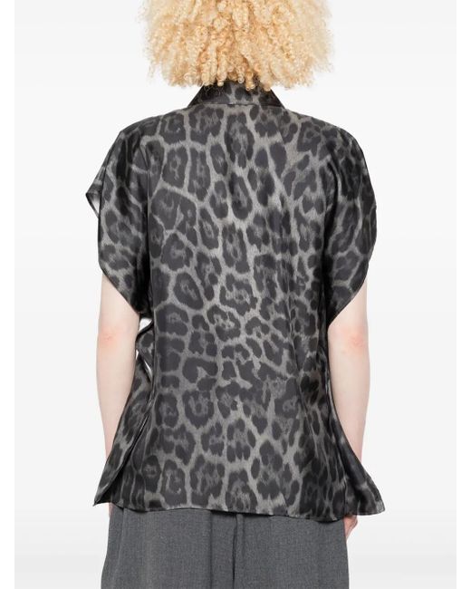 Stella McCartney Black Top mit Leoparden-Print
