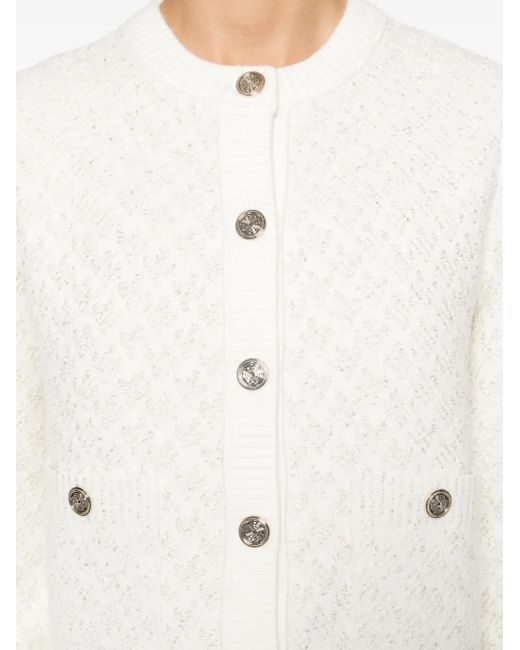Maje White Cardigan mit Pailletten