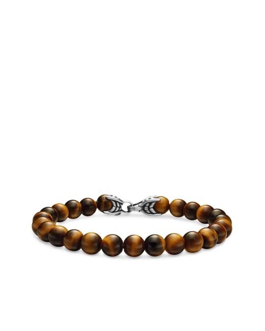 David Yurman Brown Sterling Spiritual Beads Bracelet (8Mm) for men