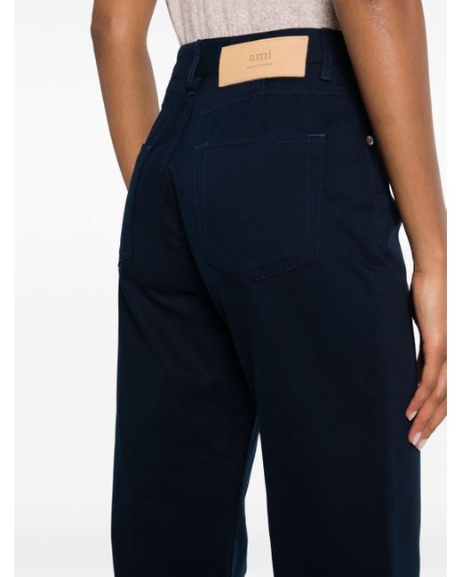 AMI Blue High-waist Flared Trousers