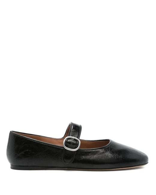 Sandro Black Leather Ballet Flats