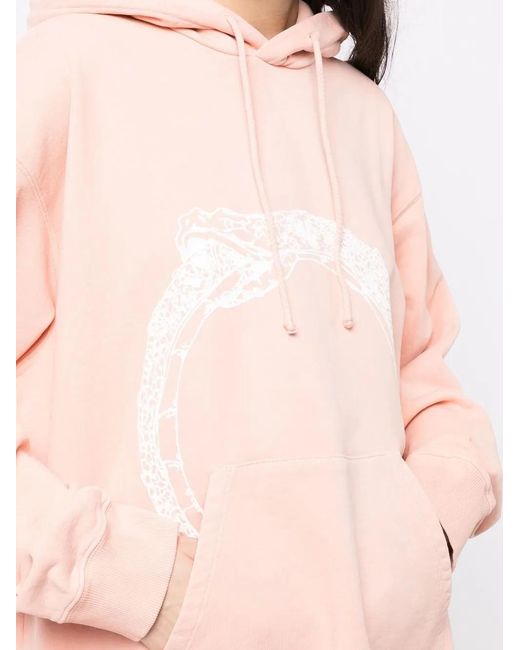 MM6 by Maison Margiela Pink Snake-Print Hooded Dress