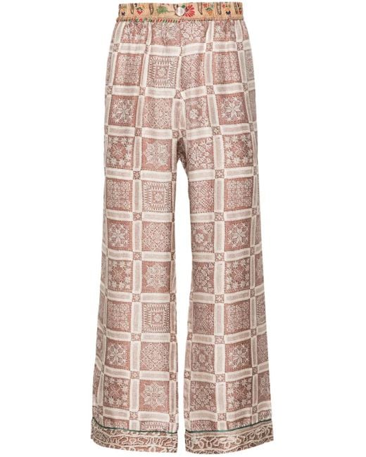 Pierre Louis Mascia Natural Aloe Silk Trousers for men
