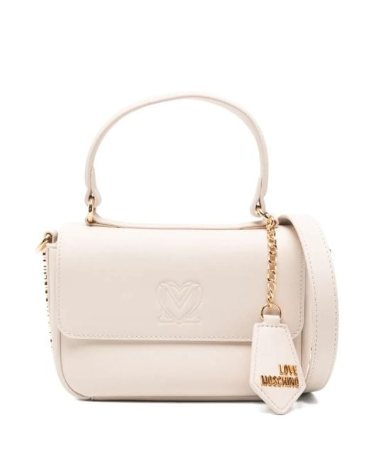 Love Moschino Natural Logo-Lettering Tote Bag