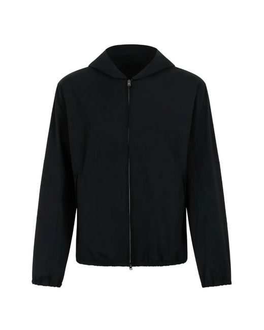 Herno Black Hooded Zip Jacket for men
