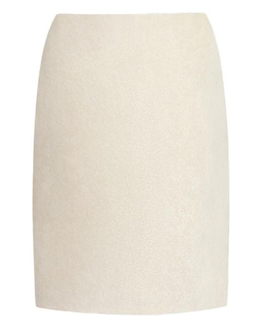 12 STOREEZ Natural Silk Pencil Midi Skirt