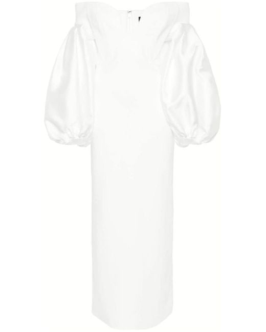 Solace London White Mora Twill Maxi Dress
