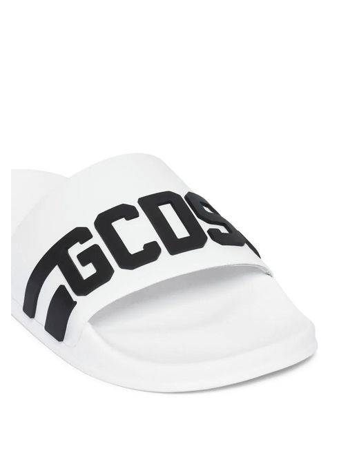Gcds White Logo Chain Pool Slides for men