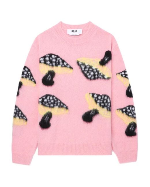 MSGM プリント プルオーバー Pink