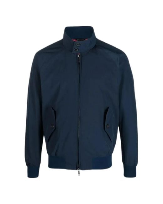 Baracuta Blue Funnel-Neck Raglan-Sleeve Jacket for men