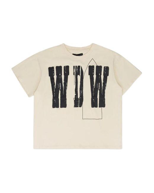 Who Decides War Natural Letter-Print T-Shirt for men
