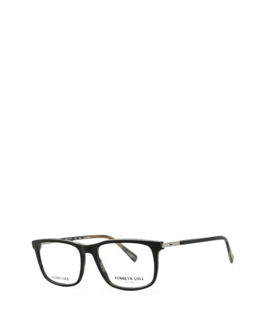 Kenneth Cole Black Rectangle-Frame Glasses for men