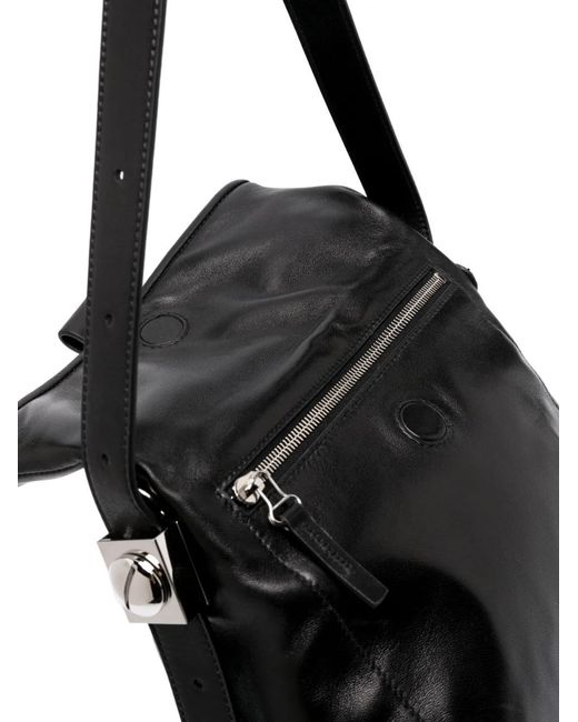 Off-White c/o Virgil Abloh Black Ow Booster Medium Leather Shoulder Bag