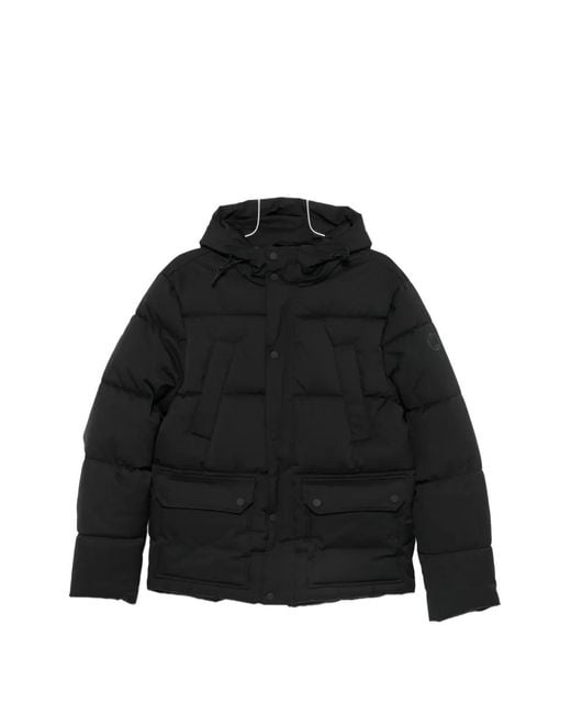 SERGIO MORETTI FIRENZE Black Hooded Padded Jacket for men