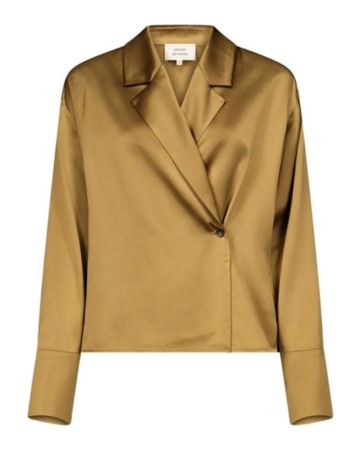 Loulou de Saison Green Persia Satin Blouse