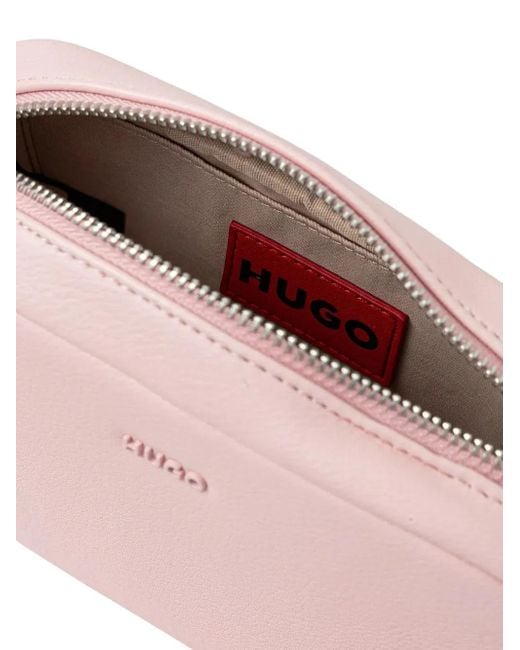 HUGO Pink Logo-Plaque Cross Body Bag