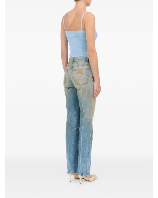MM6 by Maison Margiela Blue Straight-Leg Five-Pocket Jeans
