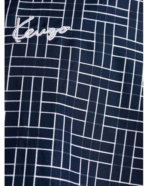 KENZO Blue Logo-Print Shirt for men