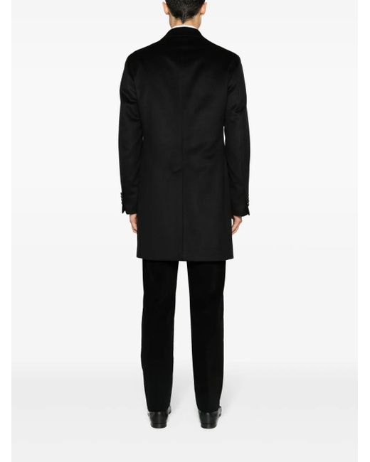 Tagliatore Black Bruce Felted Wool Coat for men