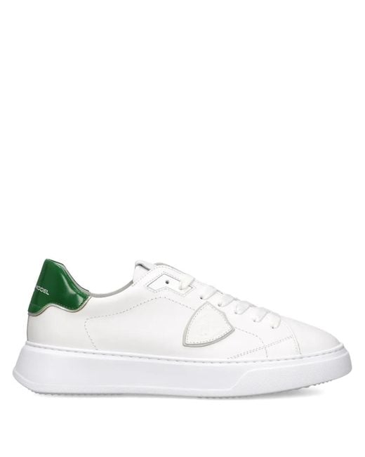Philippe Model White Temple Low Leather Trainers for men