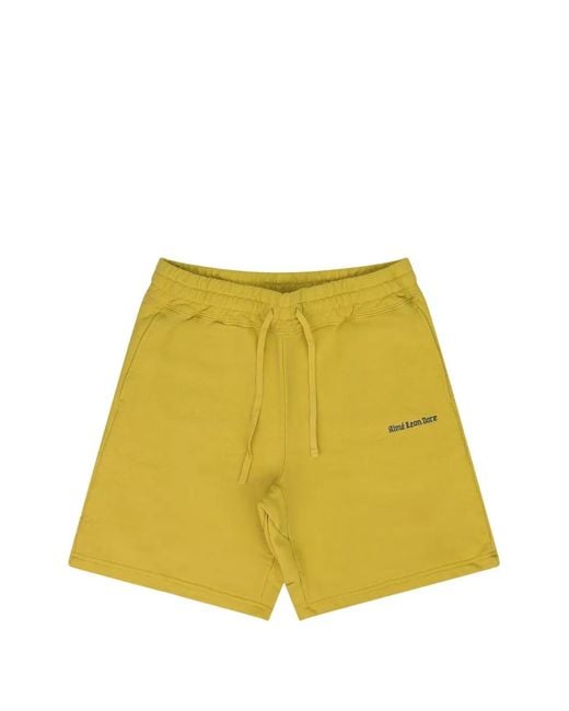 Aimé Leon Dore Yellow Uniform Logo-Embroidered Shorts for men