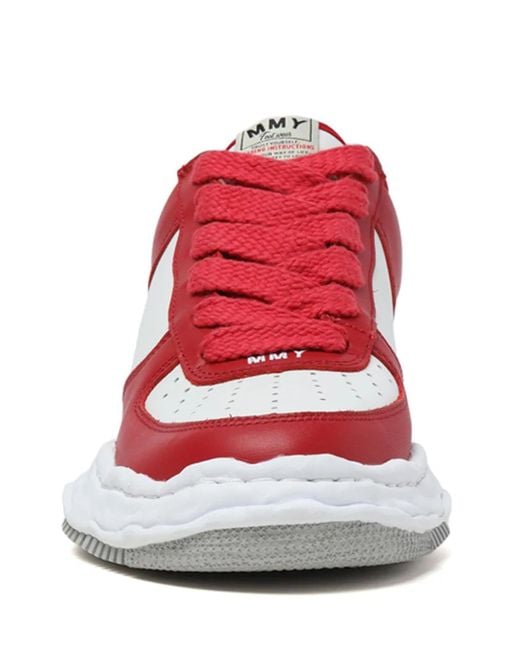 Maison Mihara Yasuhiro Red Wayne Low-Top Leather Sneakers