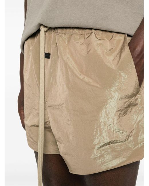 Fear Of God Natural Logo-patch Lamé Running Shorts for men