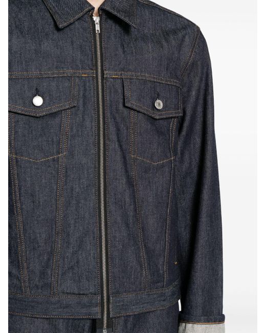 Veste en jean à fermeture zippée Helmut Lang pour homme en coloris Blue