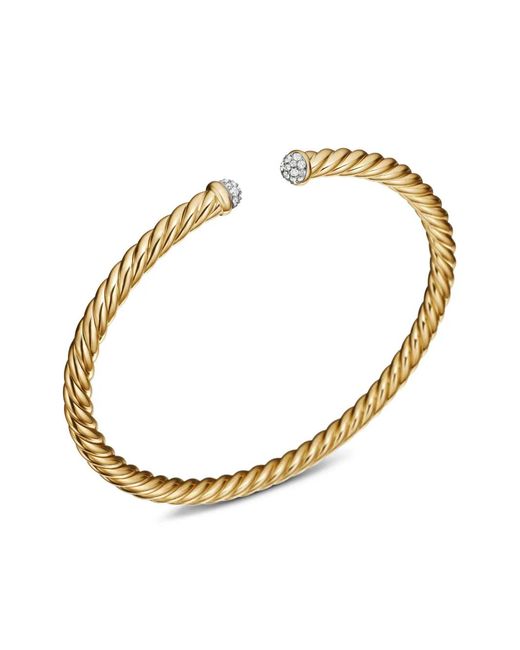 David Yurman Multicolor 18Kt Gld Modern Cablespira Diamond Bracelet (4Mm)