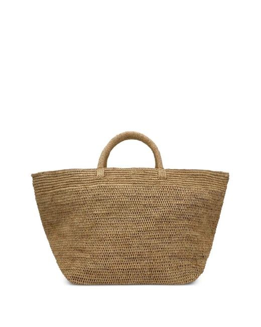 IBELIV Brown Raffia Shopping Bag