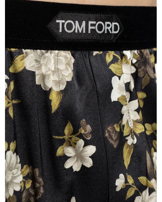 Boxers De Mezcla De Seda Floral Tom Ford de hombre de color Black