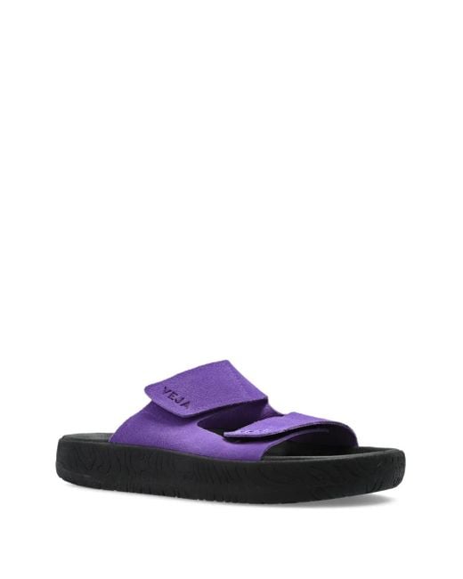 Veja Purple Leather Sandals